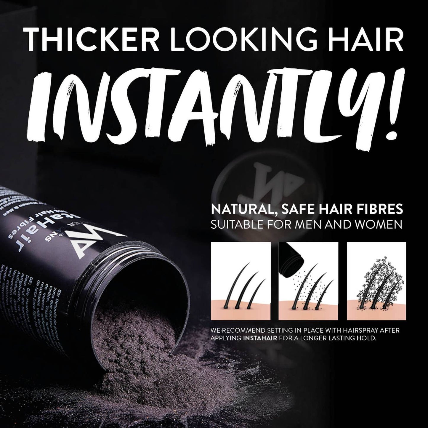 Hair Building Fibers - For Men & Women |  Instant Hair thickener (Dark brown)