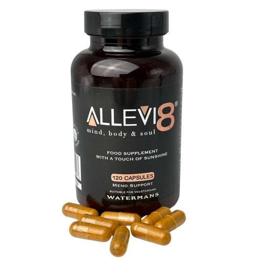 Allevi8 - Menopause Supplements - Perimenopause Vitamin Tablets - Women & Men for health & Vitality, Low Mood, Hot Flushes, Pain in joints, Fibromyalgia Supplements